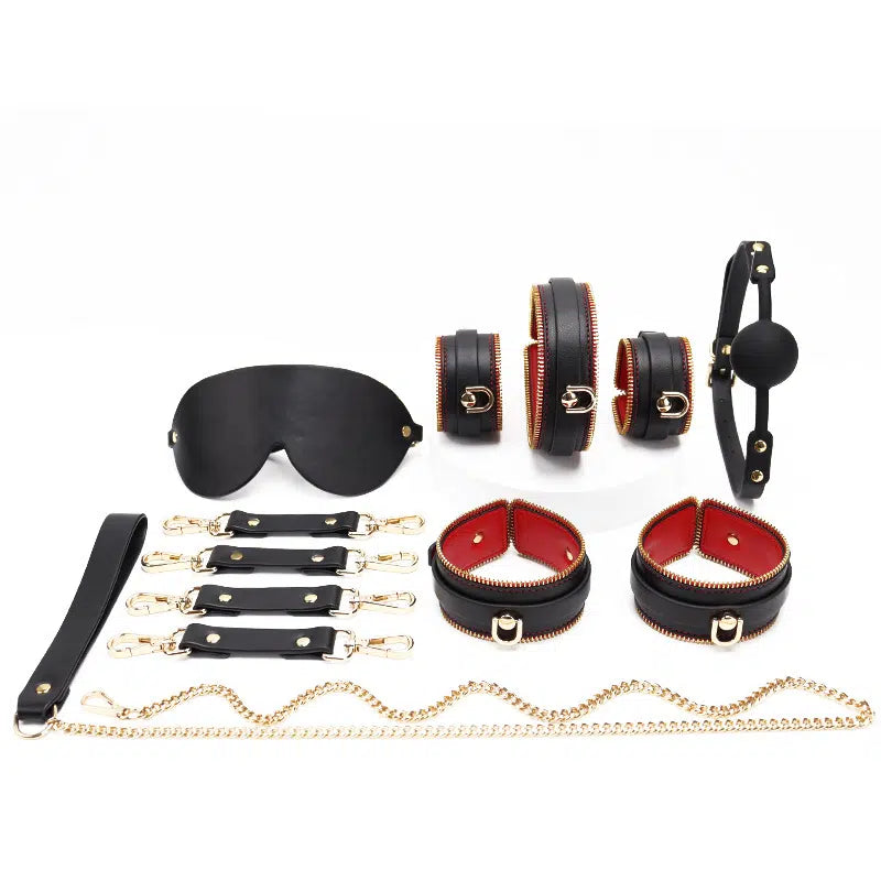 Fascinante kit de herramientas de intimidad con marco metálico con cremallera de Foreplay Fashion