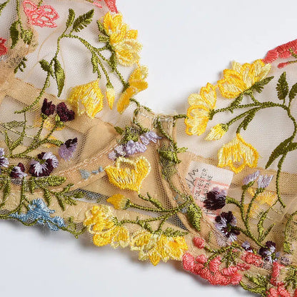 Floración seductora: encantador conjunto de sujetador y braguitas de encaje